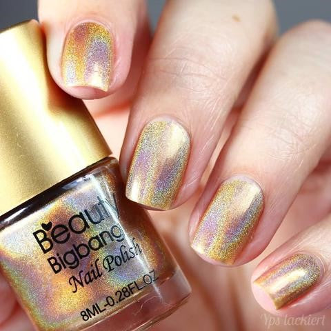 gold holographic nails
