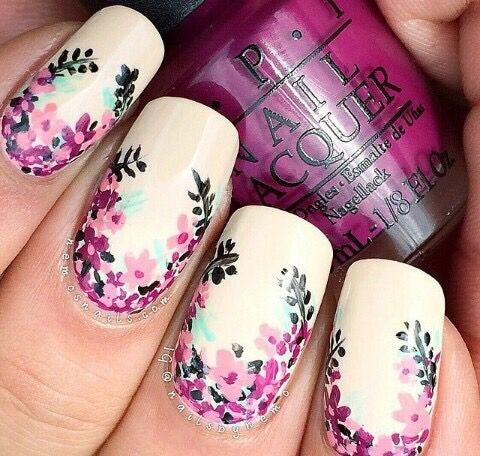 Best Stunning Floral Nail Designs-5