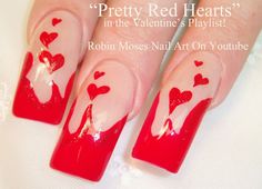 Fire of love Valentine nail art idea