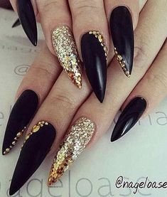 Black and gold nail designs