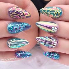 Mermaid nail design-8