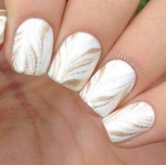 Gold Pattern nail design