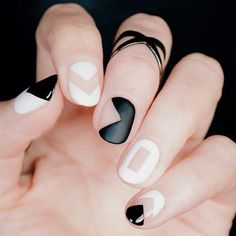 Black and white nail designs