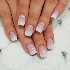 Short Ombre Square Nail Design