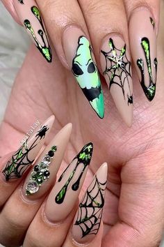 Halloween Stiletto Nail Design