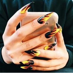 Flaming manicure design