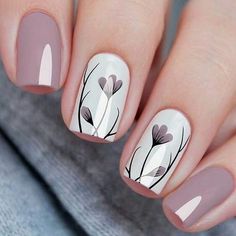 Ink flower Spring Nail Design