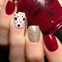 Brick Red Nail Polish Design-