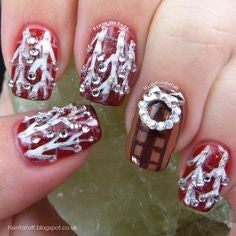 Brick Red Nail Polish Design-7