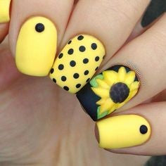 Sun Flower Nail Design