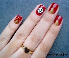 Ironman Nail Designs-red and golden
