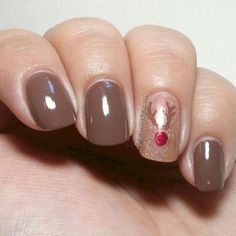 Christmas Gel Nail Design-13 Brown nails