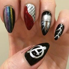 Thor Nail Designs- Rainbow bridge and lightning