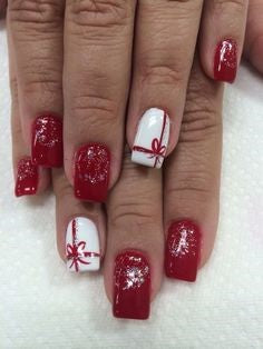 Christmas Present Nail Art Design