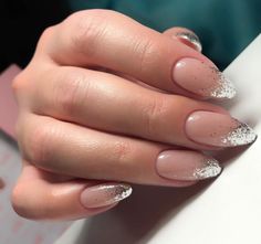 Glitter French nail designs-9