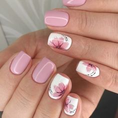 Pink Gel Spring Nail Design