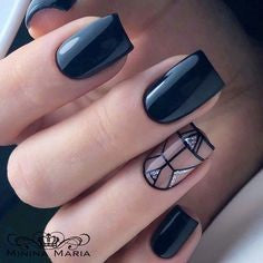 Black mirror nail design