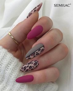 Leopard Almond Nail Design