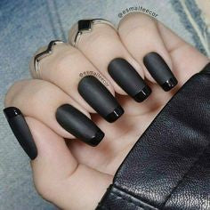 French black long nail design