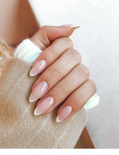 French Tip Almond Nail Design