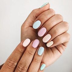 Colorful Round Nail Design