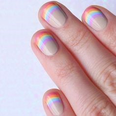 Simple Rainbow Nail Design