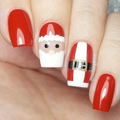 Q version of Santa nail design