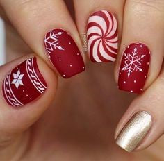 Matte Festive Red Christmas Nail Design