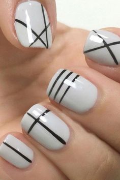 Black Line Nail Design