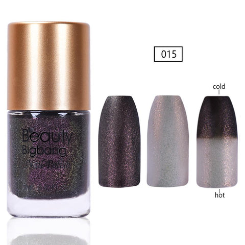 9ML Grey Glitter Temperature Color Changing Thermal Nail Polish For Manicure