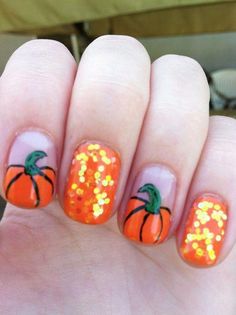 Pumpkin Nail Design-12