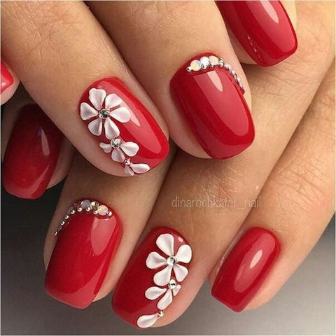 Floral nail art design