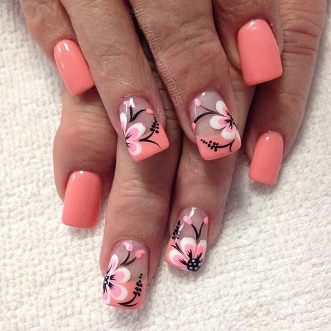 Floral nail art design