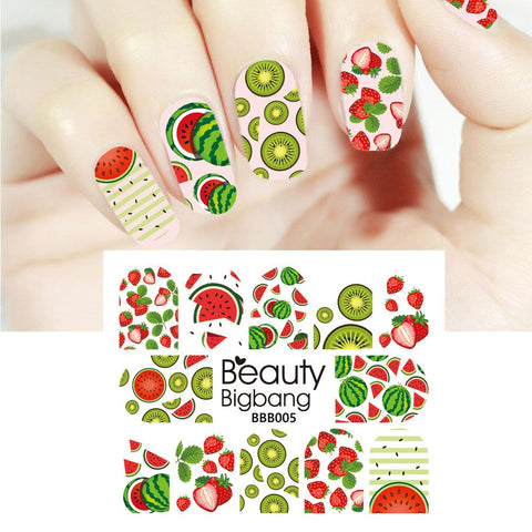 Fruit Series Water Decals Transfer Nail Art Stickers Decoration