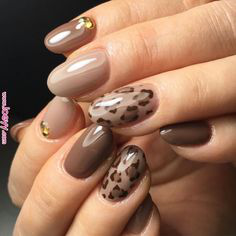 Leopard Autumn Nail Design