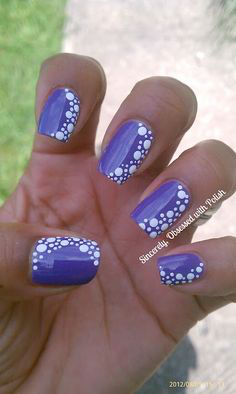 White spot Purple Nail Design