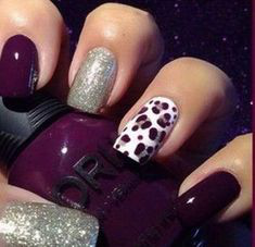 Leopard Purple Nail Design