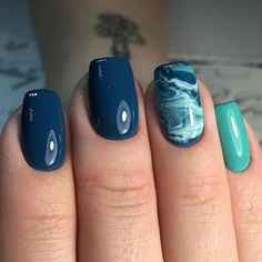 Marble Summer Nail Design