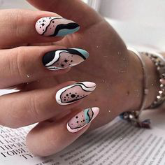 Almond Winter Nail Design