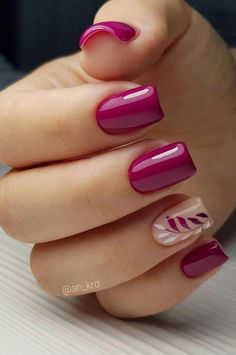 Pink Autumn Nail Design
