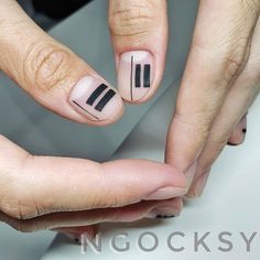 Piano Keys Line Nail Design