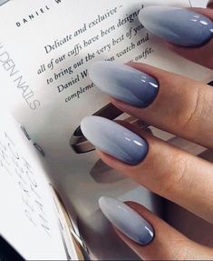 Gray and White Ombre Nails