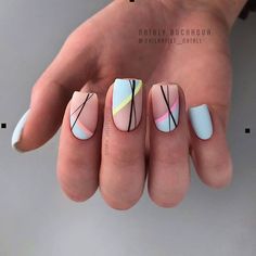 Artistic Square Nail Design