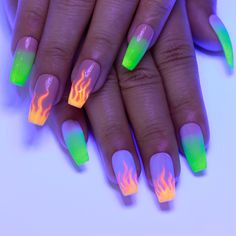 Luminous Flame Nails