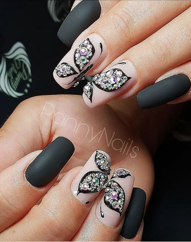 butterfly nail art design
