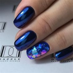 Blue Nail Polish Designs-12 Gel nails