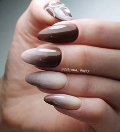 Ombre Oval Nail Design