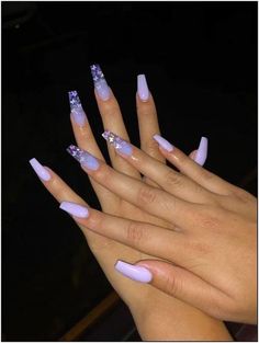 Light Purple Coffin Nail Design