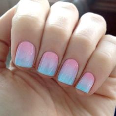 Pink and blue nails