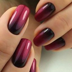 Black and Red Ombre Nails